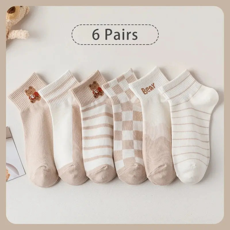 Khaki Bear Socks 6-Pairs