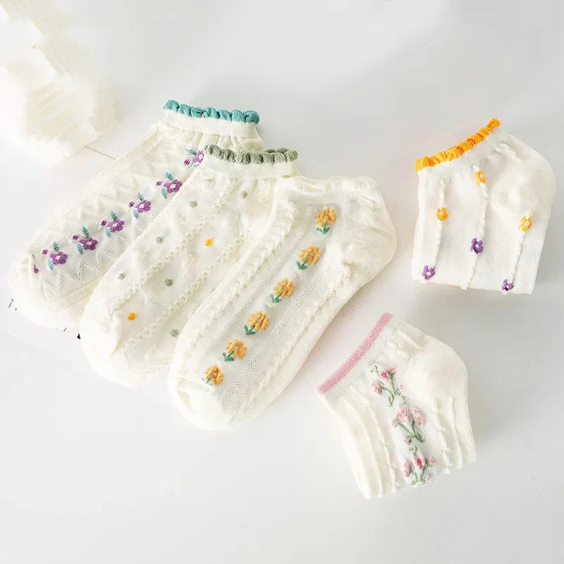 Korean Floral  Socks - 10 pairs