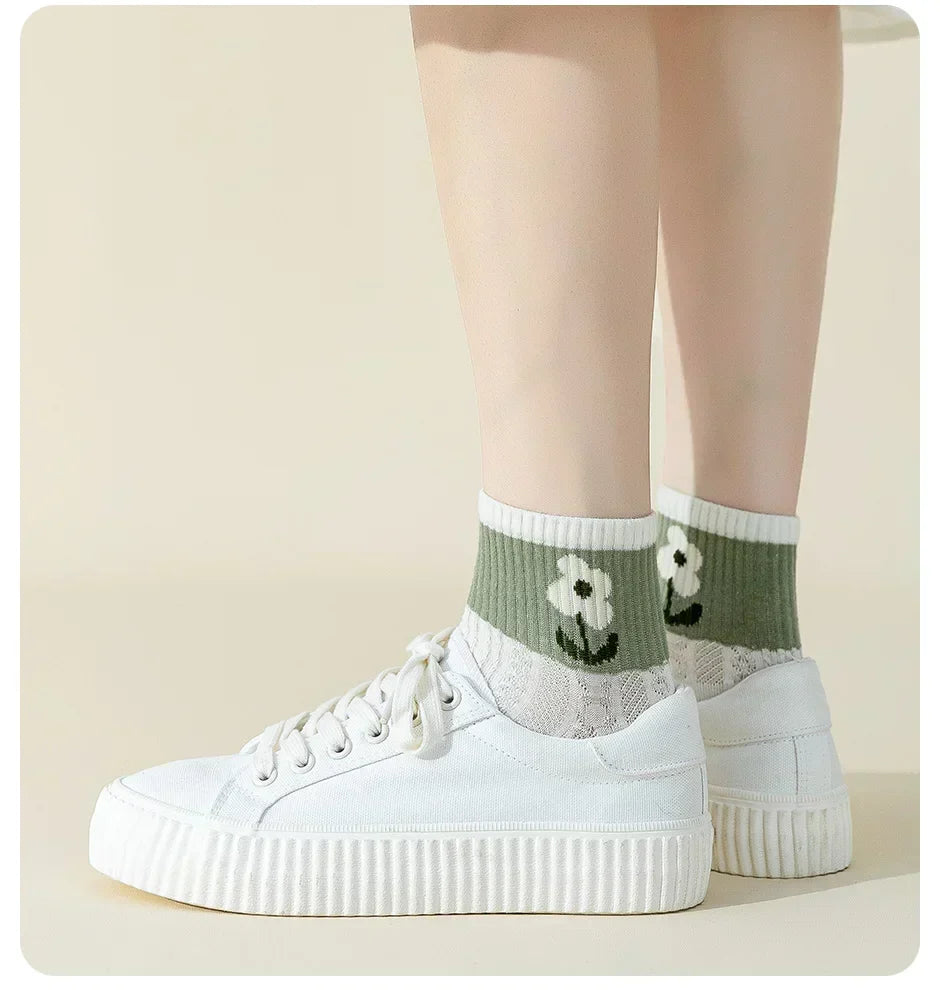 Floral Kawaii Socks 5-Pairs