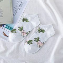 Green Summer Socks - 5 Pairs