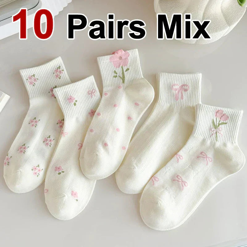 Spring Floral Socks - 5/10Pairs
