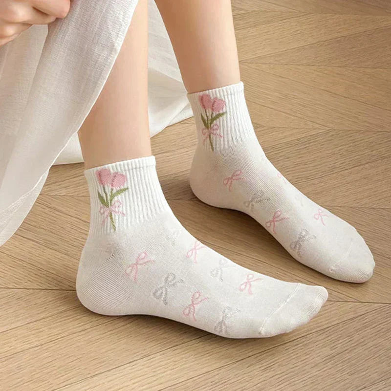 Spring Floral Socks - 5/10Pairs