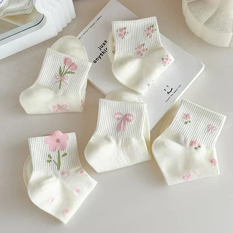 Spring Floral Socks - 5/10Pairs