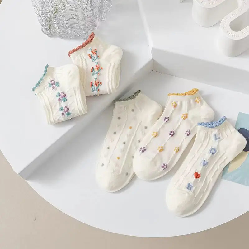 Korean Floral  Socks - 10 pairs