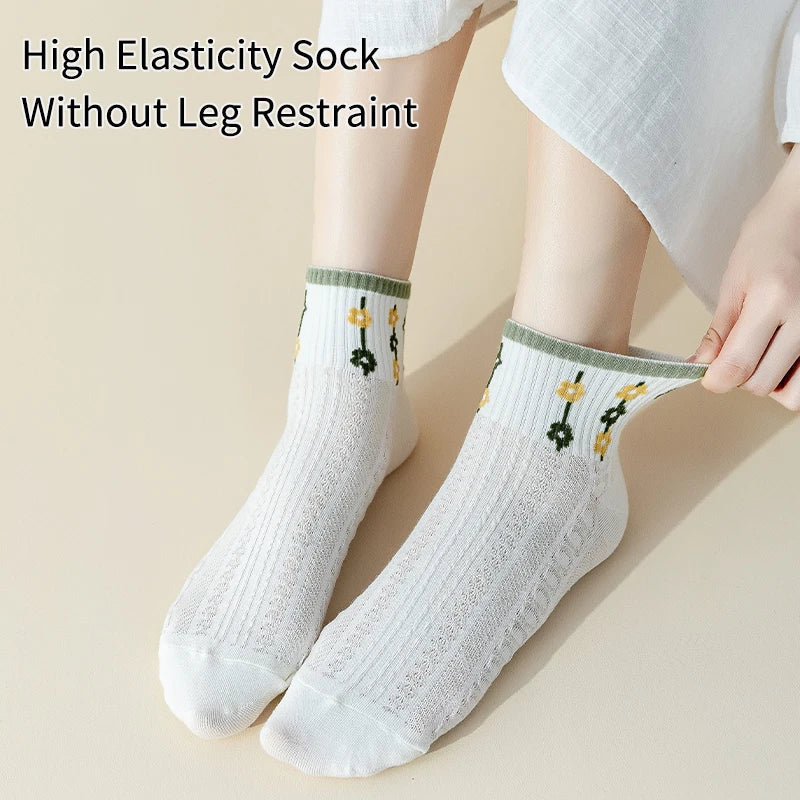 Floral Kawaii Socks 5-Pairs