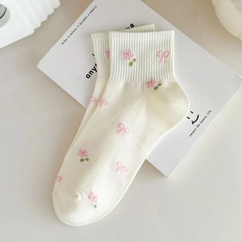 Spring Floral Socks - 5/10Pairs