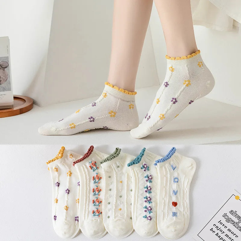 Korean Floral  Socks - 10 pairs