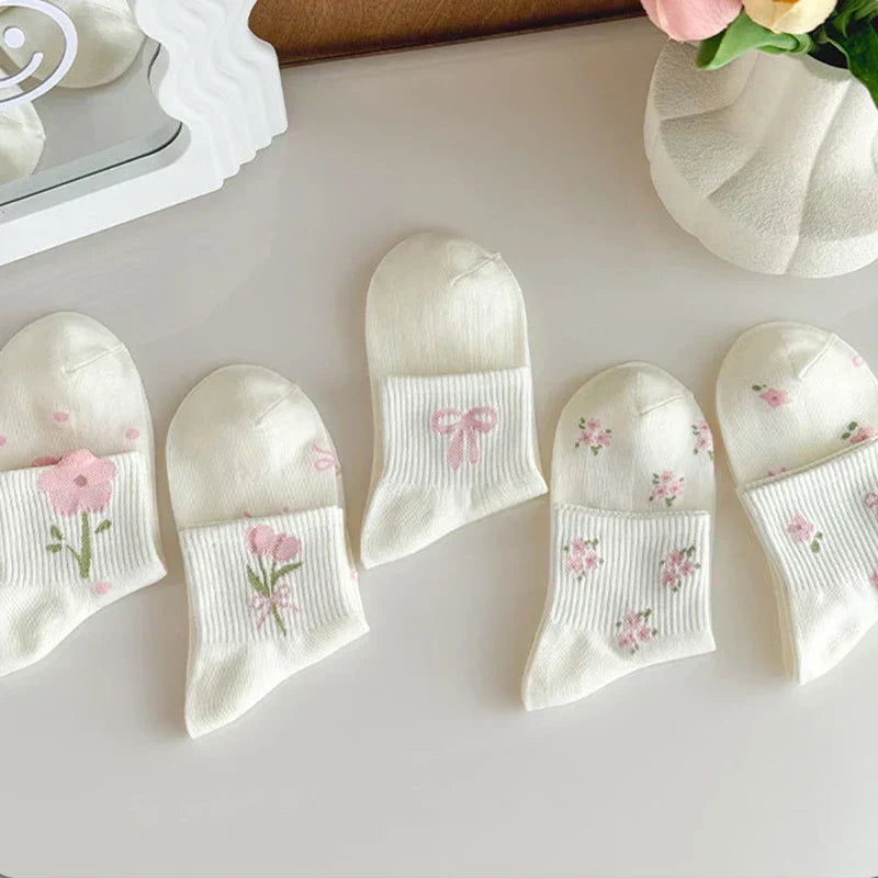 Spring Floral Socks - 5/10Pairs