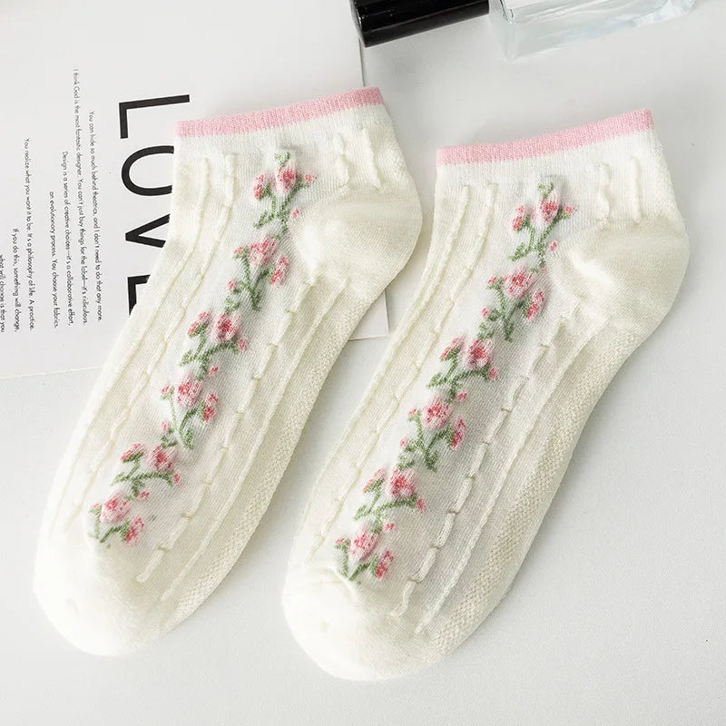 Korean Floral  Socks - 10 pairs