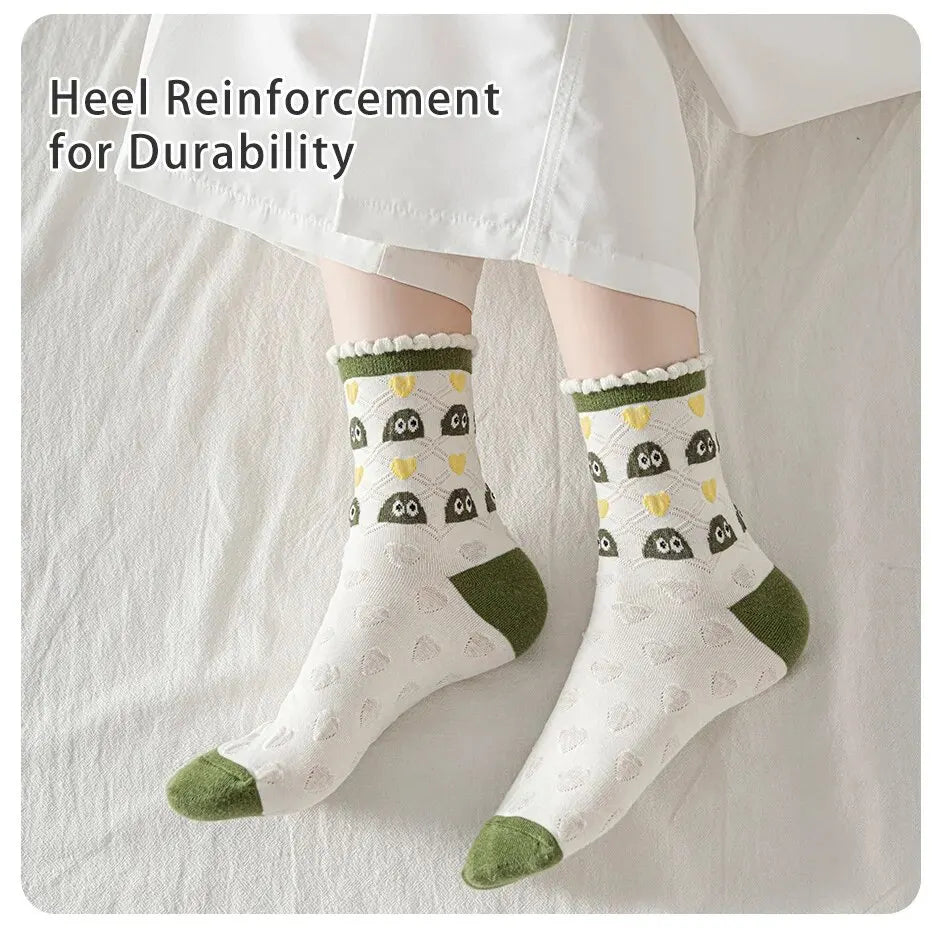 Green Cartoon Socks - 6 Pairs