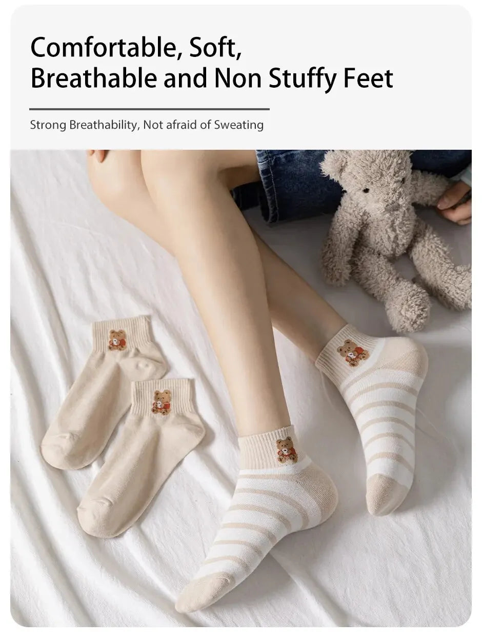 Khaki Bear Socks 6-Pairs