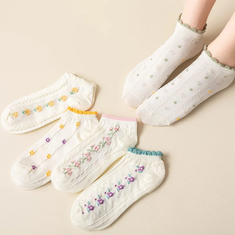 Korean Floral  Socks - 10 pairs
