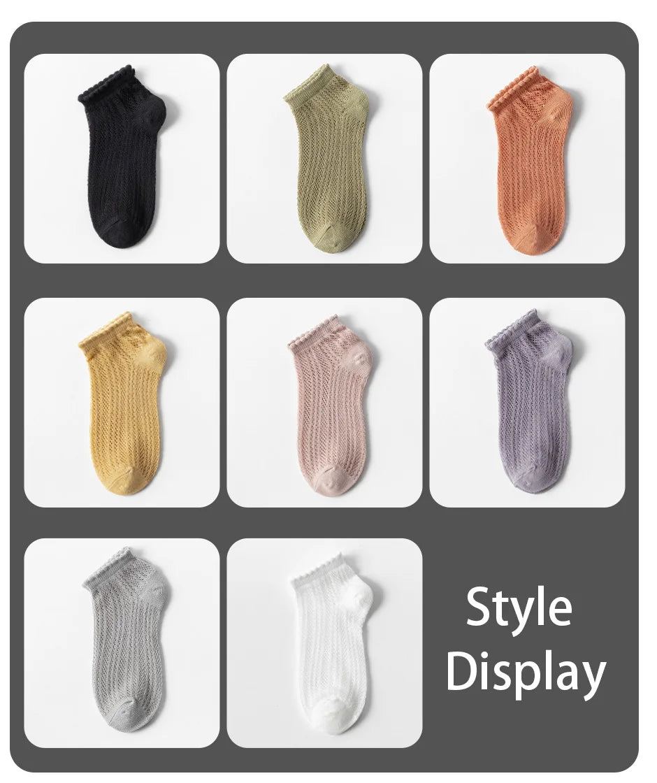 Elegant Mesh Socks 8-Pairs
