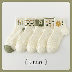 Floral Kawaii Socks 5-Pairs