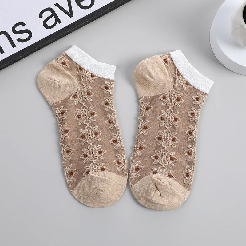 Vintage Jacquard Socks - 5 Pairs